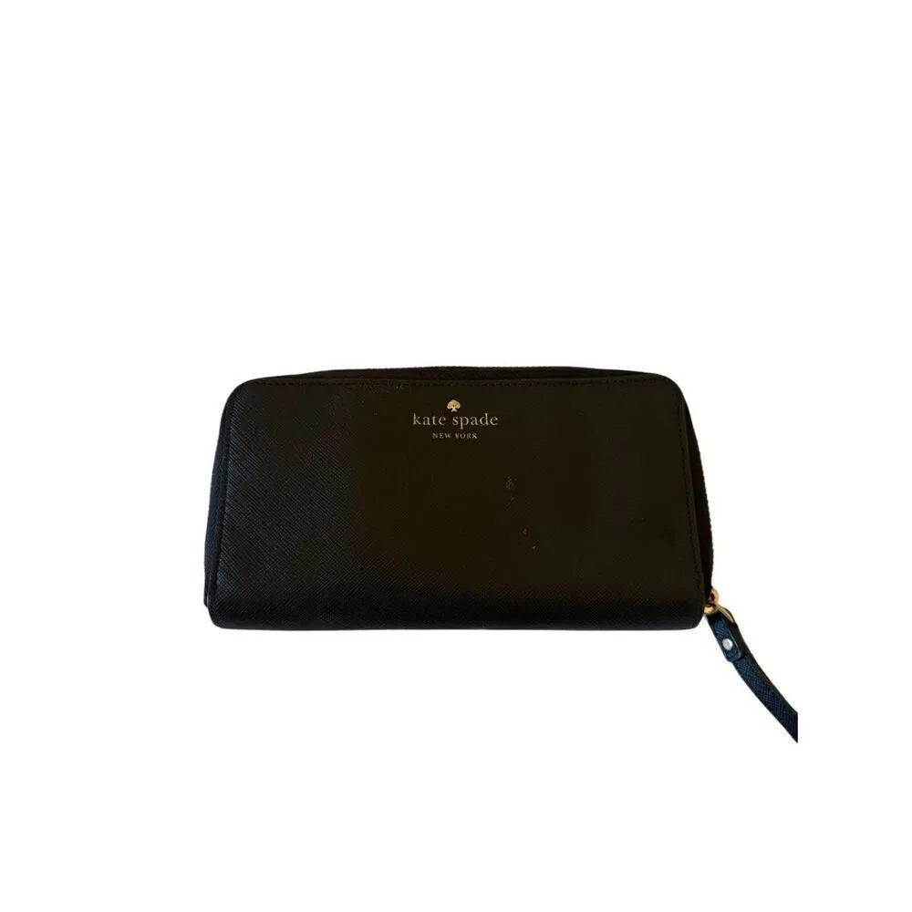 Kate Spade Womens Black Zip-Around Cardholders Wristlet Wallet
